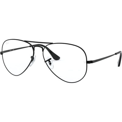 Aviator RX6489, Black/Clear Lenses 55 Eye Size