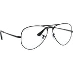 Aviator RX6489, Black/Clear Lenses 55 Eye Size