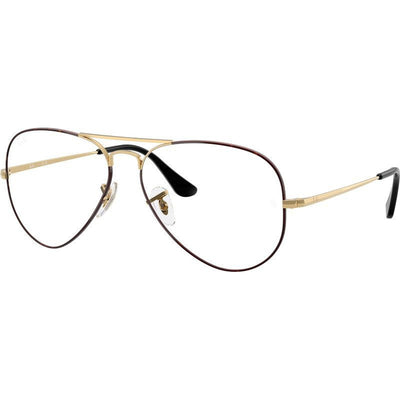 Aviator RX6489, Black on Arista/Clear Lenses 58 Eye Size