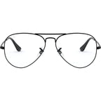 Aviator RX6489, Black/Clear Lenses 55 Eye Size