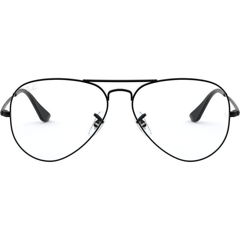 Aviator RX6489, Black/Clear Lenses 55 Eye Size
