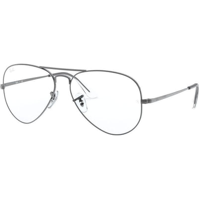 Aviator RX6489, Gunmetal/Clear Lenses 55 Eye Size