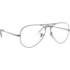 Aviator RX6489, Gunmetal/Clear Lenses 55 Eye Size