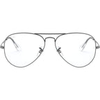 Aviator RX6489, Gunmetal/Clear Lenses 55 Eye Size