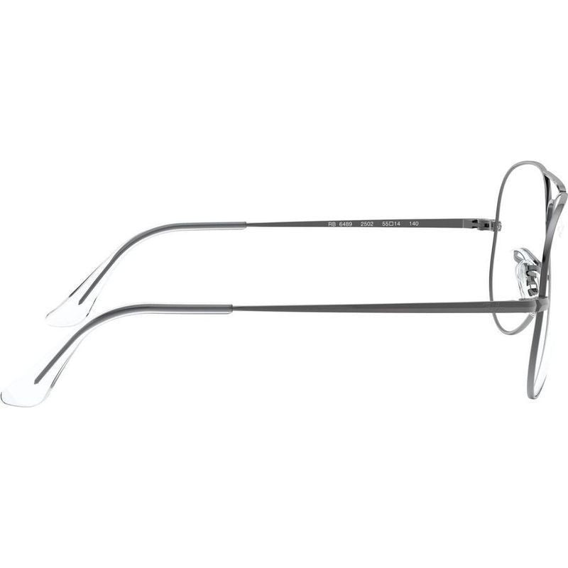 Aviator RX6489, Gunmetal/Clear Lenses 55 Eye Size