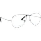 Aviator RX6489, Silver/Clear Lenses 55 Eye Size
