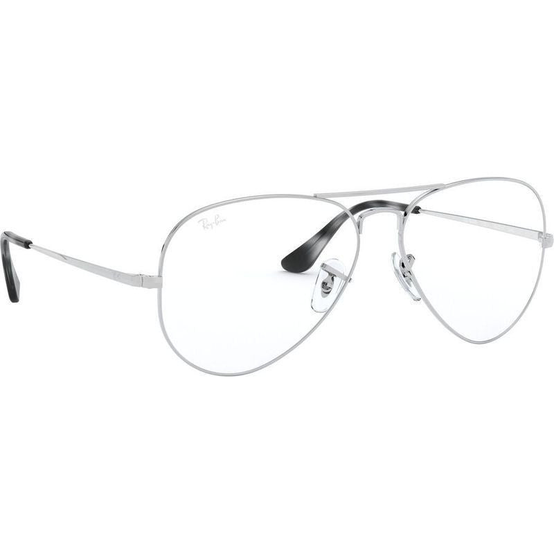 Aviator RX6489, Silver/Clear Lenses 55 Eye Size