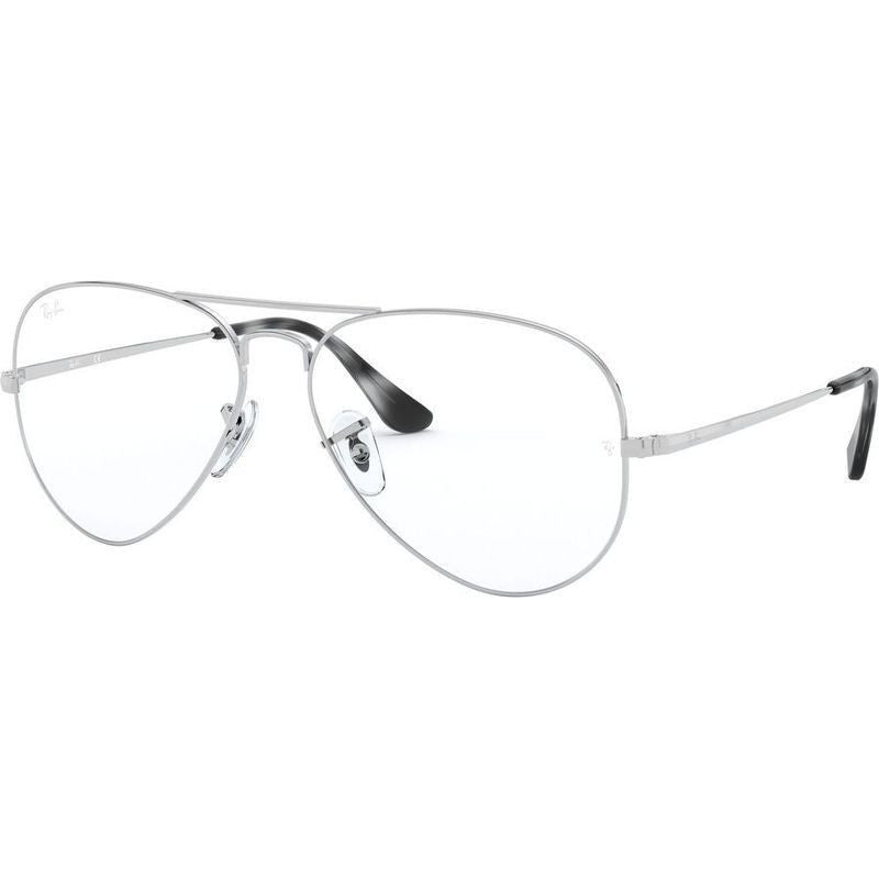 Aviator RX6489, Silver/Clear Lenses 55 Eye Size