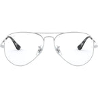 Aviator RX6489, Silver/Clear Lenses 55 Eye Size