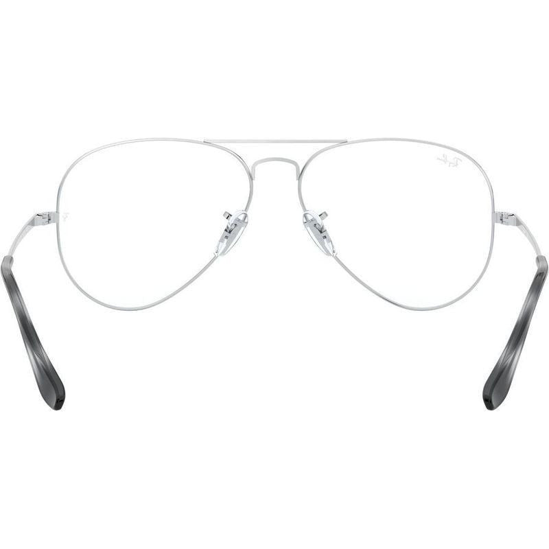 Aviator RX6489, Silver/Clear Lenses 55 Eye Size