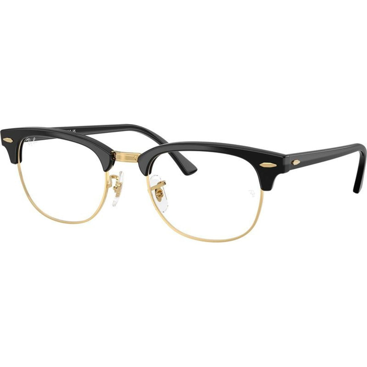 Clubmaster RX5154, Black and Gold/Clear Lenses