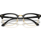 Clubmaster RX5154, Black and Gold/Clear Lenses