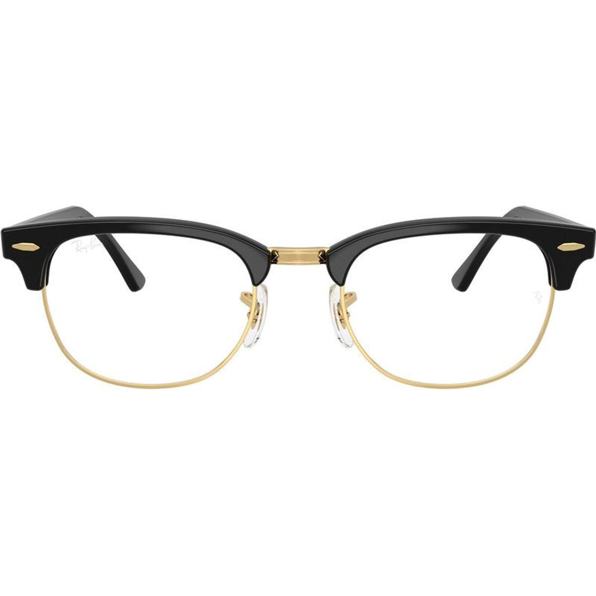 Clubmaster RX5154, Black and Gold/Clear Lenses
