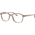 Leonard RX5393, Striped Beige/Clear Lenses 49 Eye Size
