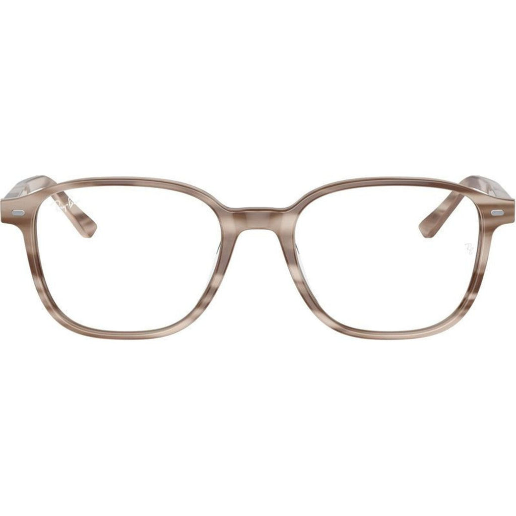 Leonard RX5393, Striped Beige/Clear Lenses 49 Eye Size