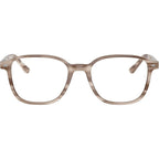 Leonard RX5393, Striped Beige/Clear Lenses 49 Eye Size