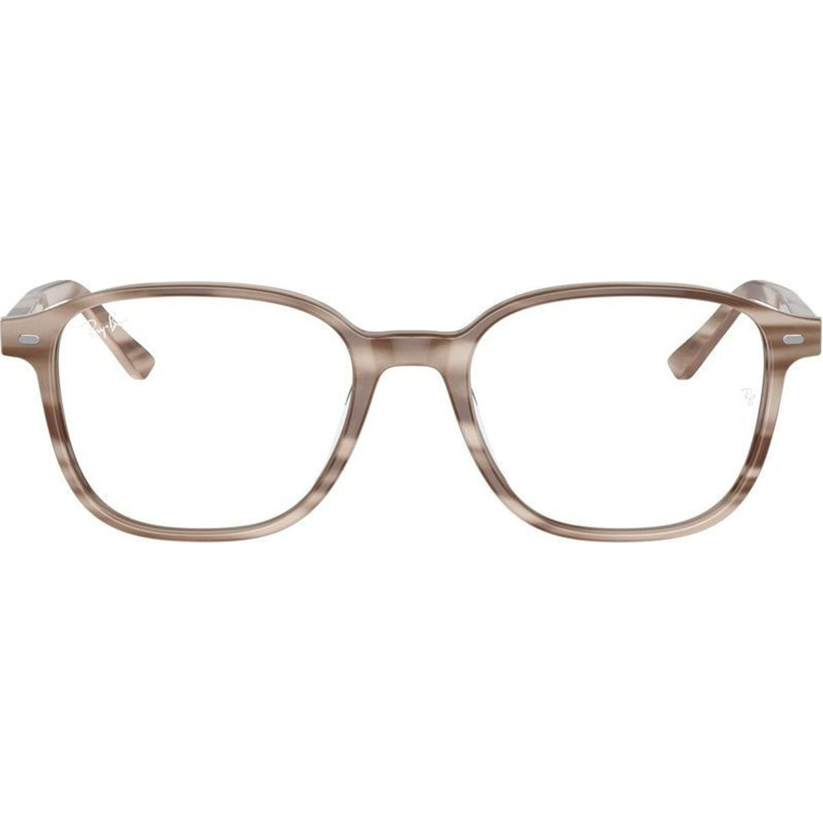 Leonard RX5393, Striped Beige/Clear Lenses 49 Eye Size