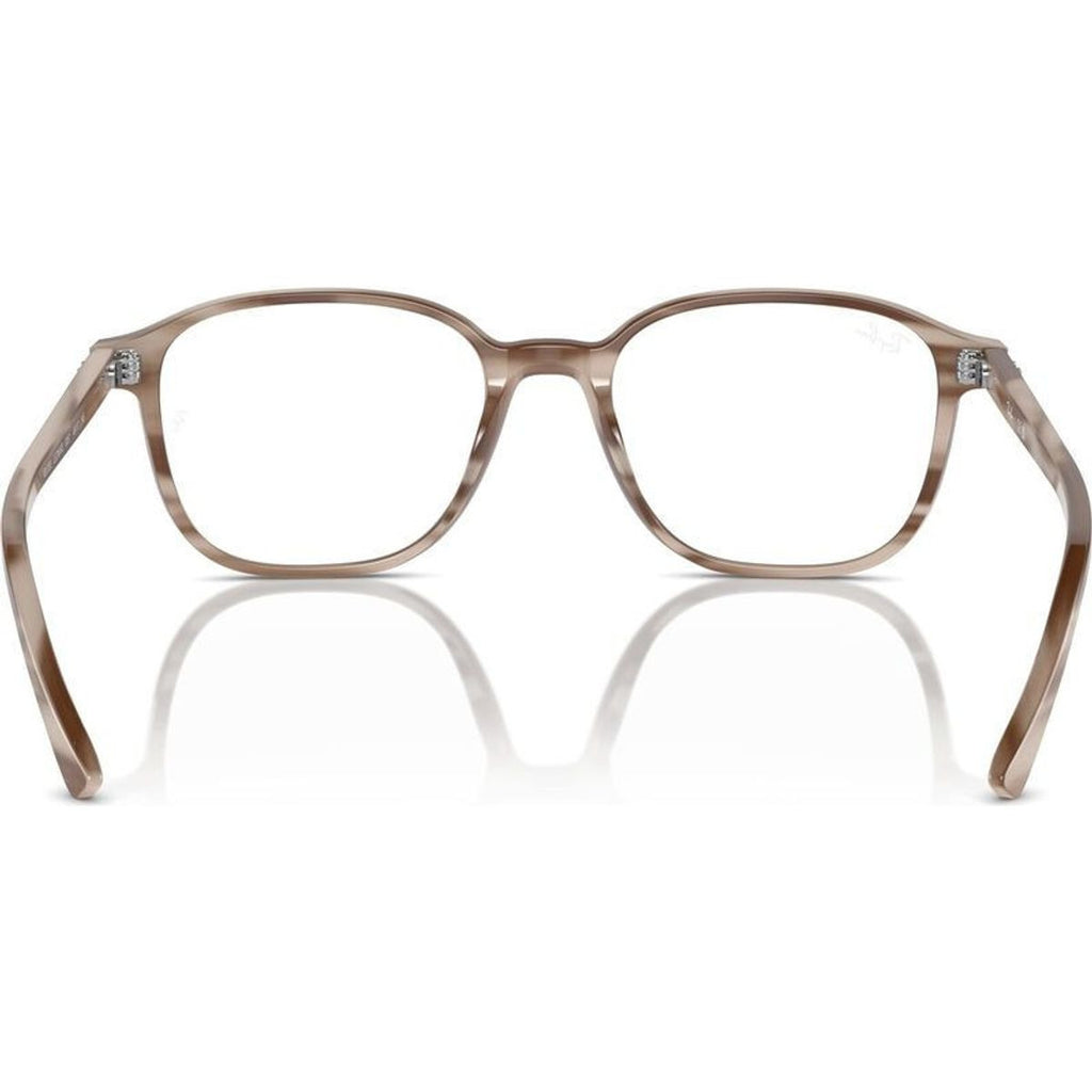 Leonard RX5393, Striped Beige/Clear Lenses 49 Eye Size