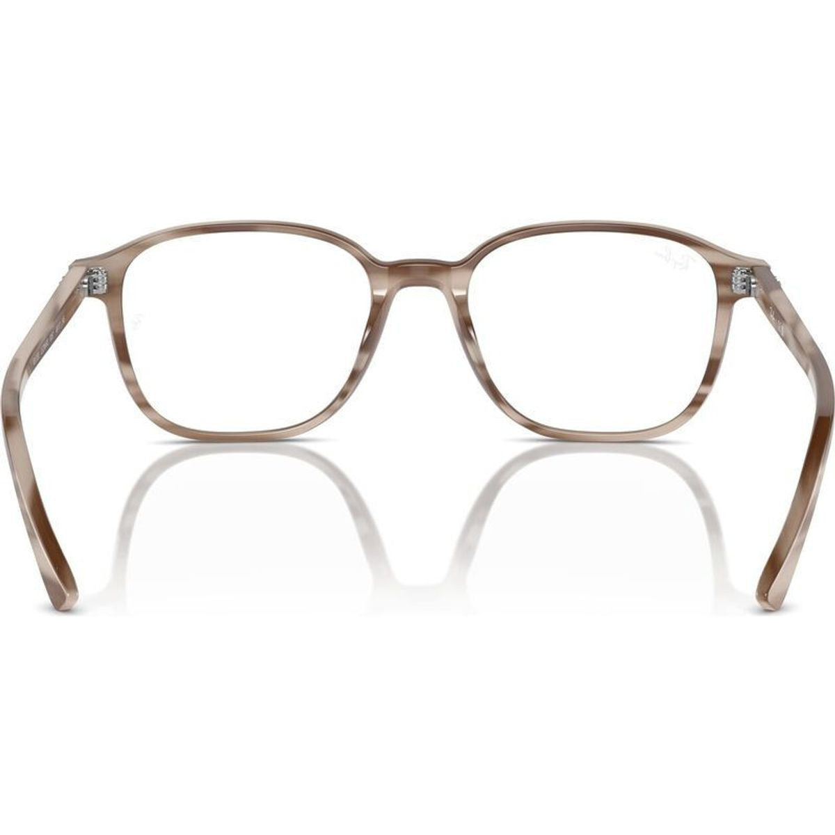 Leonard RX5393, Striped Beige/Clear Lenses 49 Eye Size