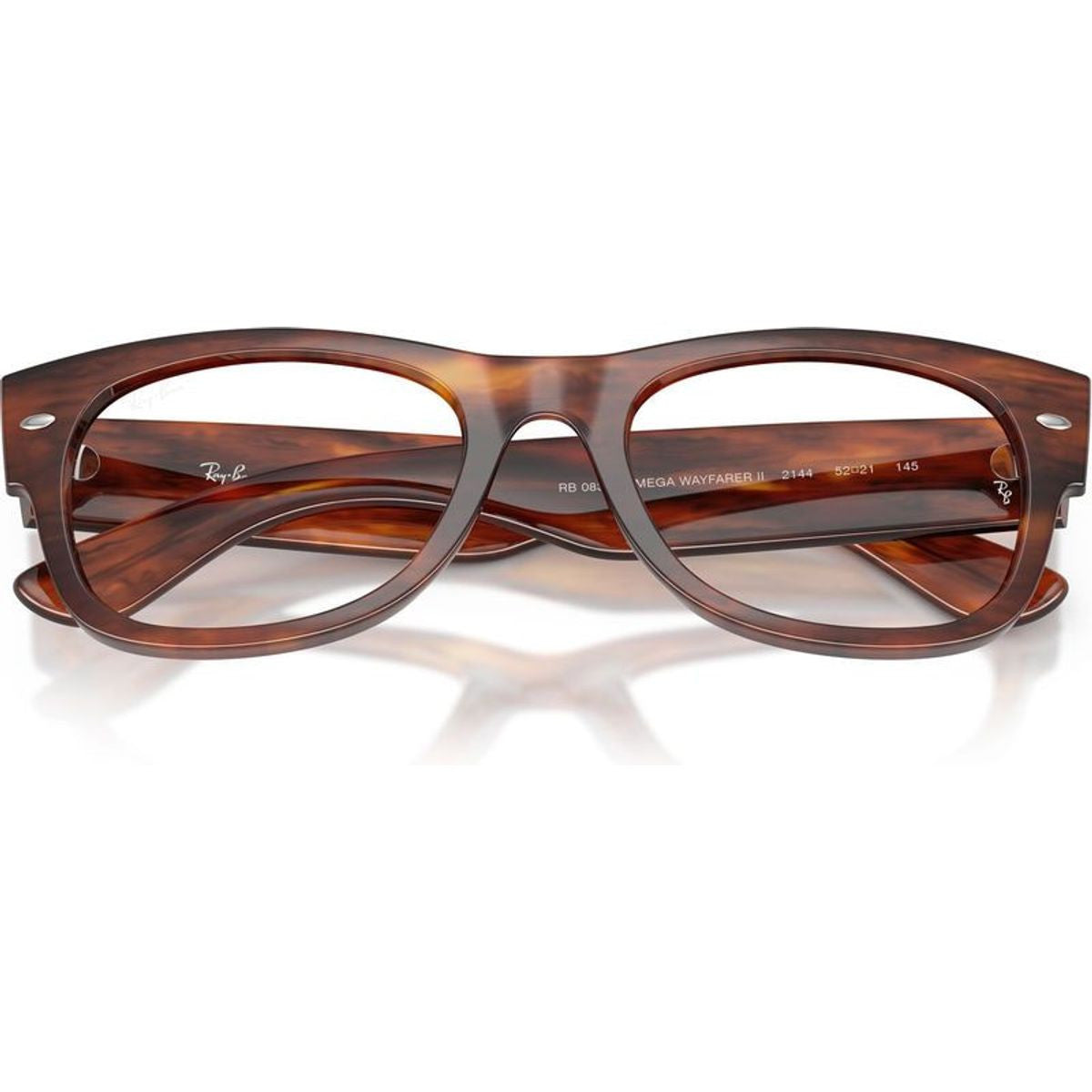 Mega Wayfarer II RX0832V, Striped Havana/Clear Lenses