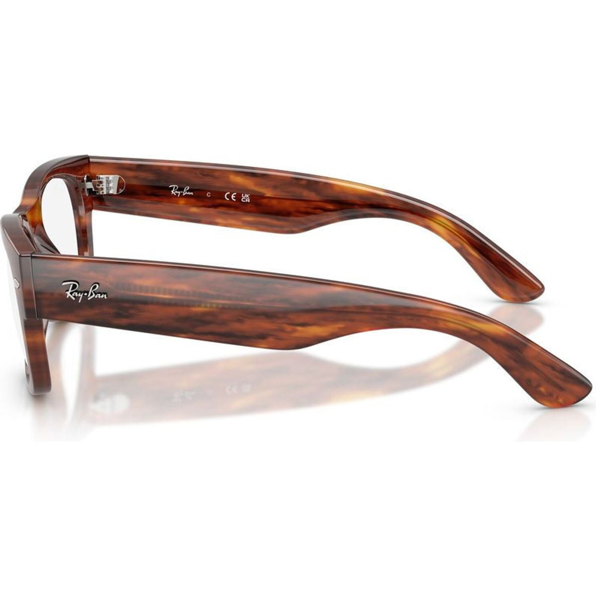 Mega Wayfarer II RX0832V, Striped Havana/Clear Lenses