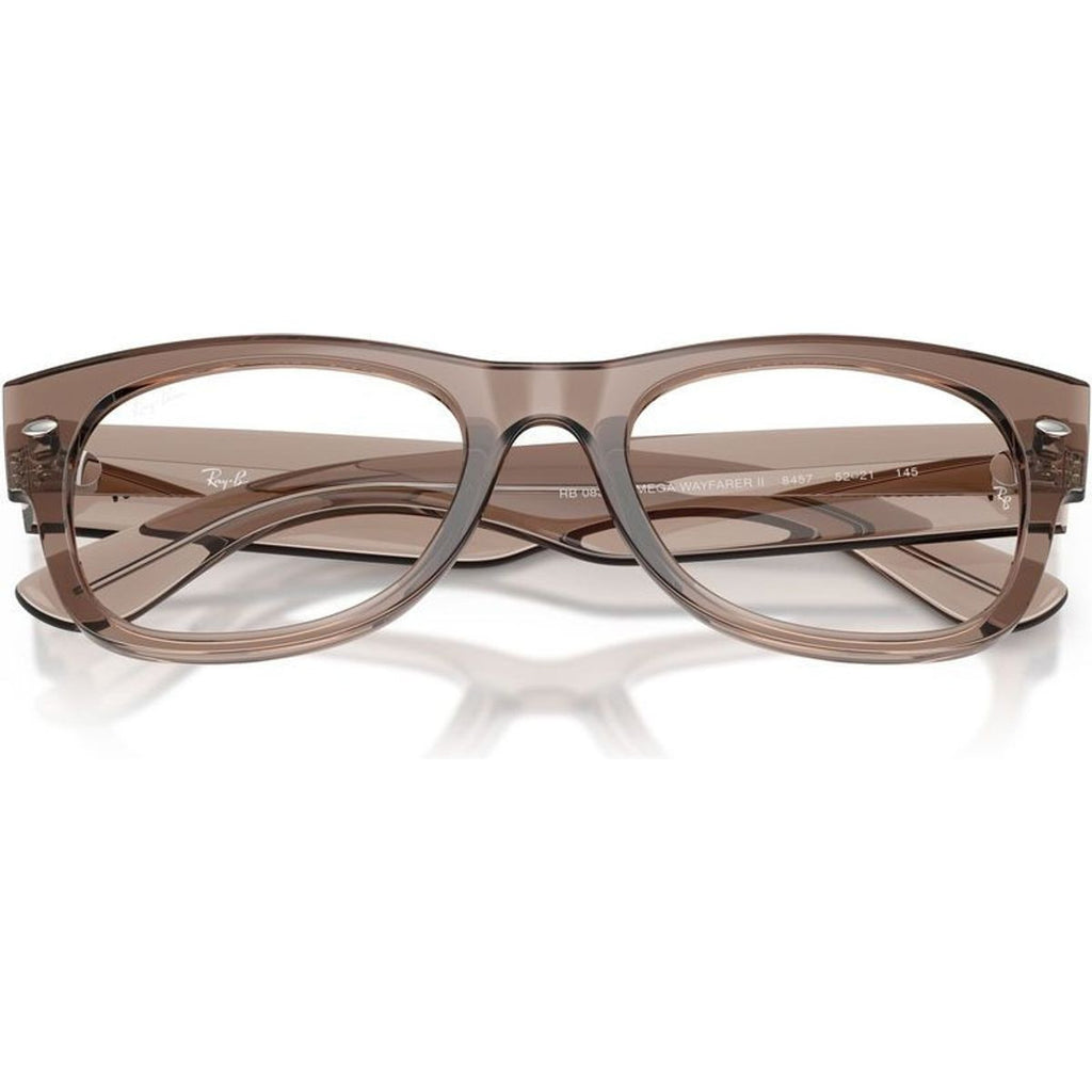 Mega Wayfarer II RX0832V, Transparent Taupe Beige/Clear Lenses