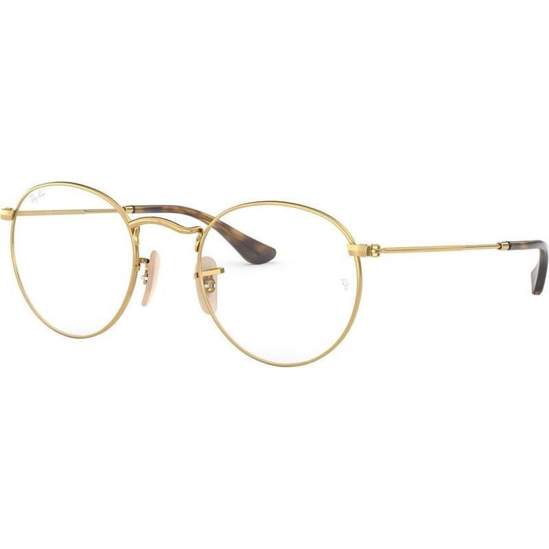 Round Metal RX3447V, Gold/Clear Lenses 53 Eye Size