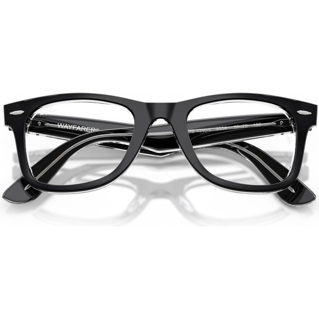 Wayfarer Ease RX4340V, Black on Transparent/Clear Lenses