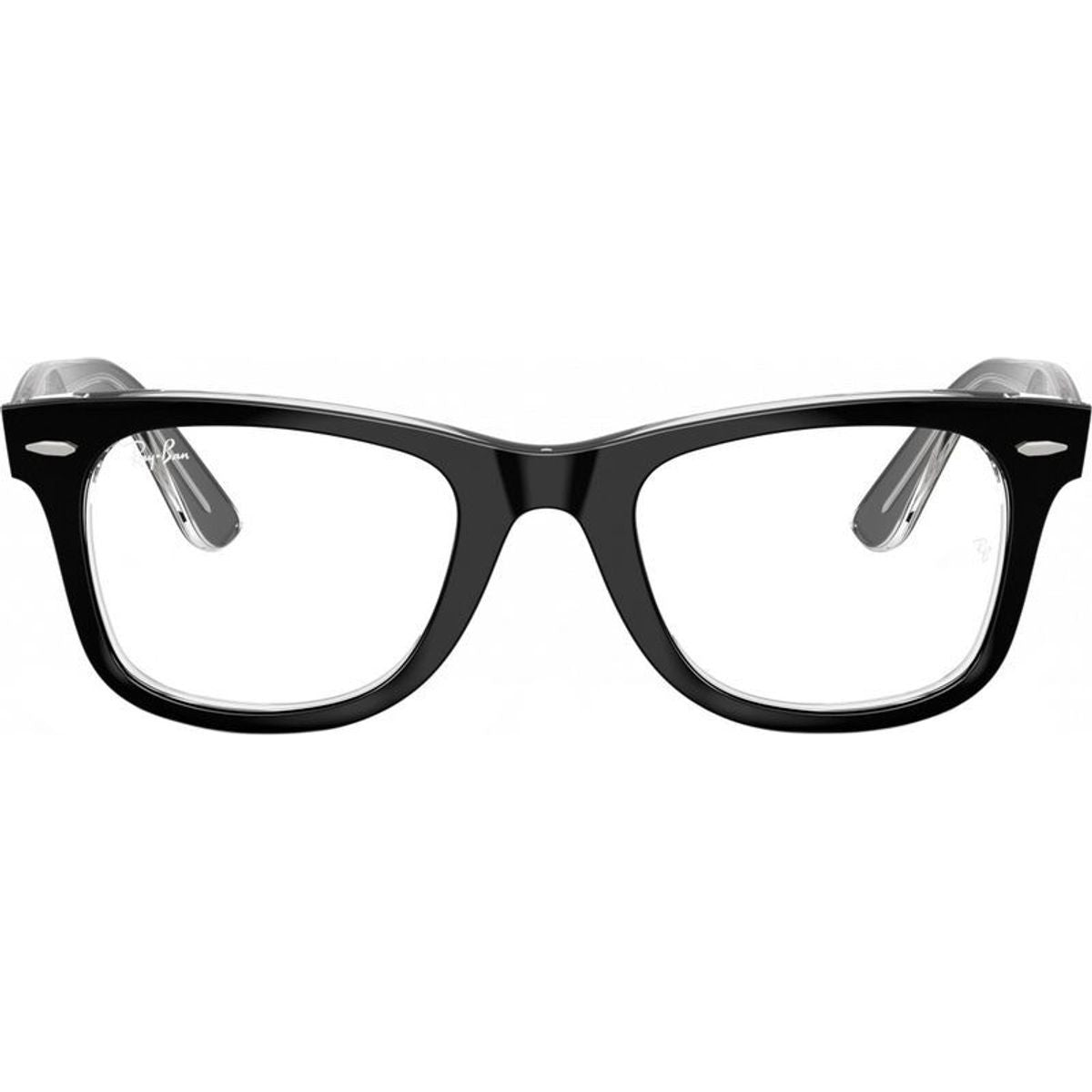 Wayfarer Ease RX4340V, Black on Transparent/Clear Lenses
