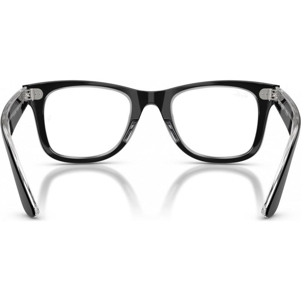 Wayfarer Ease RX4340V, Black on Transparent/Clear Lenses