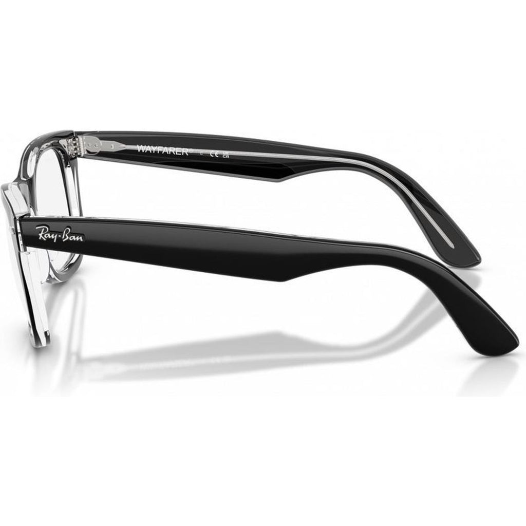 Wayfarer Ease RX4340V, Black on Transparent/Clear Lenses