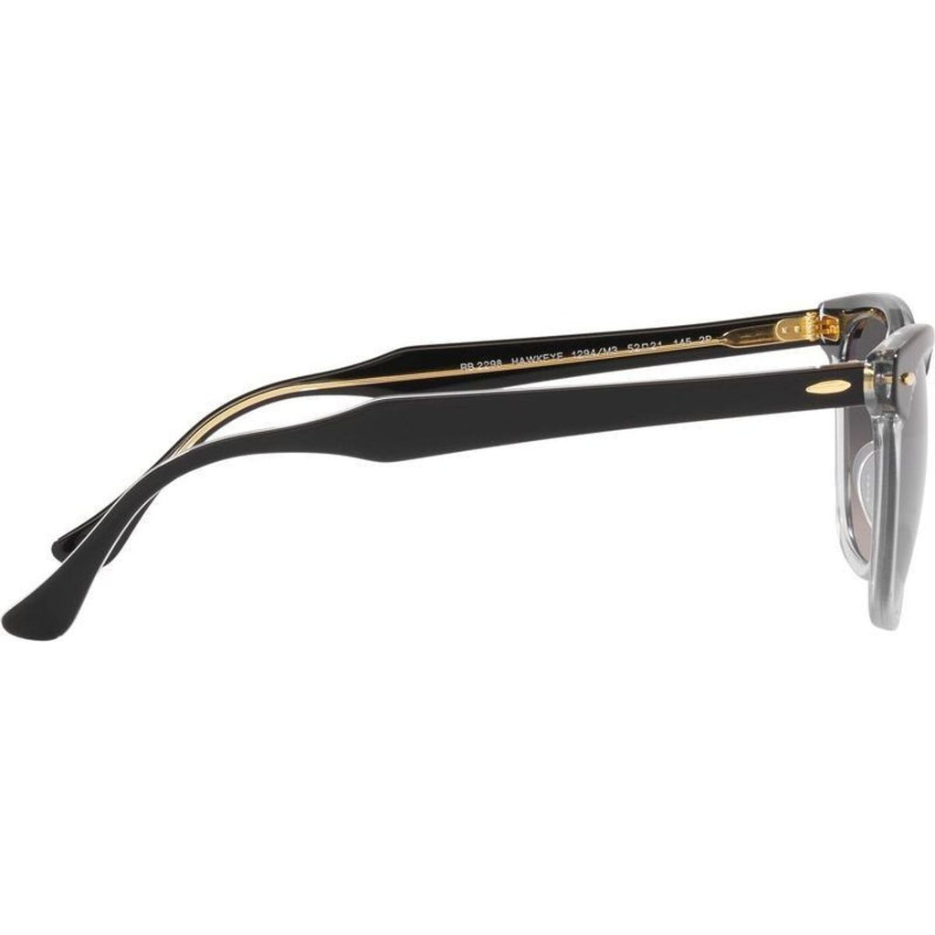 Hawkeye RB2298, Black on Transparent/Grey Gradient Polarised Glass Lenses 52 Eye Size