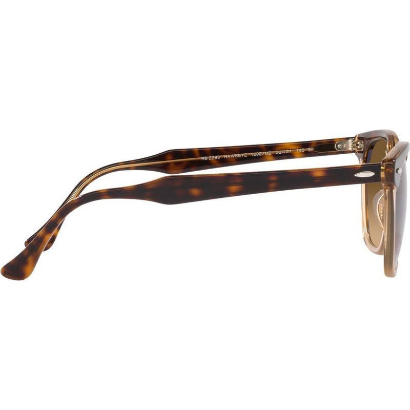Hawkeye RB2298, Havana and Transparent Brown/Brown Gradient Polarised Glass Lenses 52 Eye Size