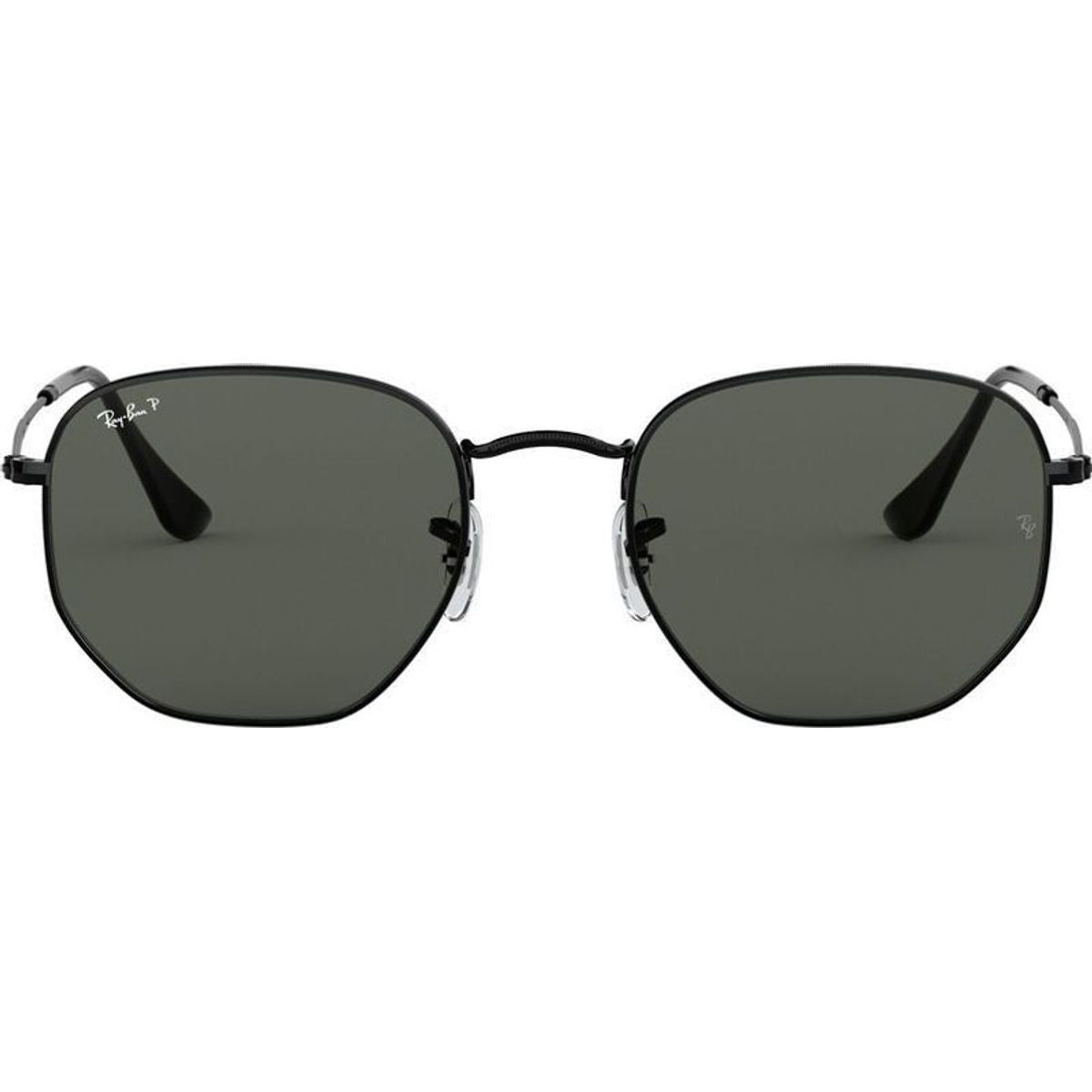 Hexagonal Flat RB3548N, Black/Green Polarised Glass Lenses 51 Eye Size