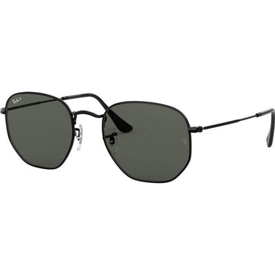 Hexagonal Flat RB3548N, Black/Green Polarised Glass Lenses 54 Eye Size