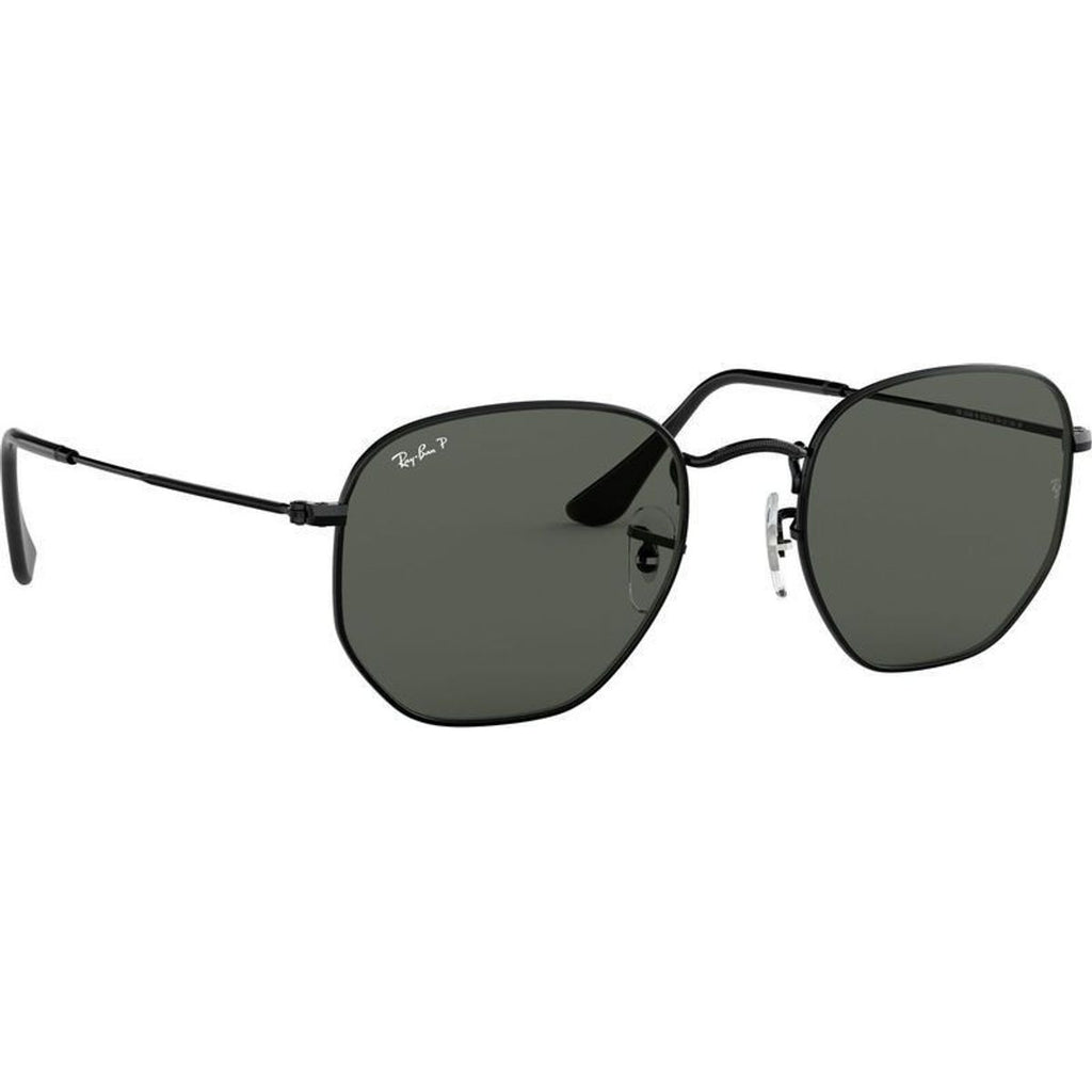 Hexagonal Flat RB3548N, Black/Green Polarised Glass Lenses 54 Eye Size