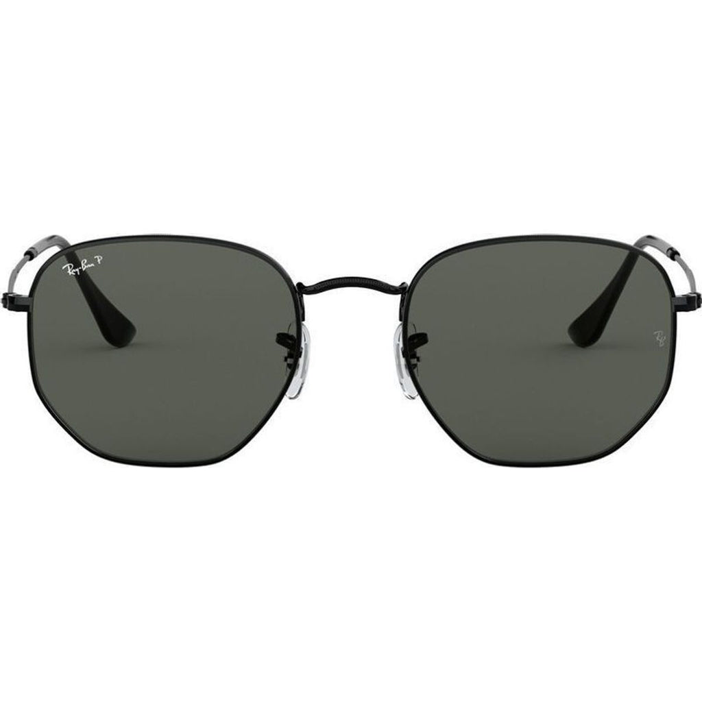 Hexagonal Flat RB3548N, Black/Green Polarised Glass Lenses 54 Eye Size