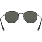 Hexagonal Flat RB3548N, Black/Green Polarised Glass Lenses 54 Eye Size