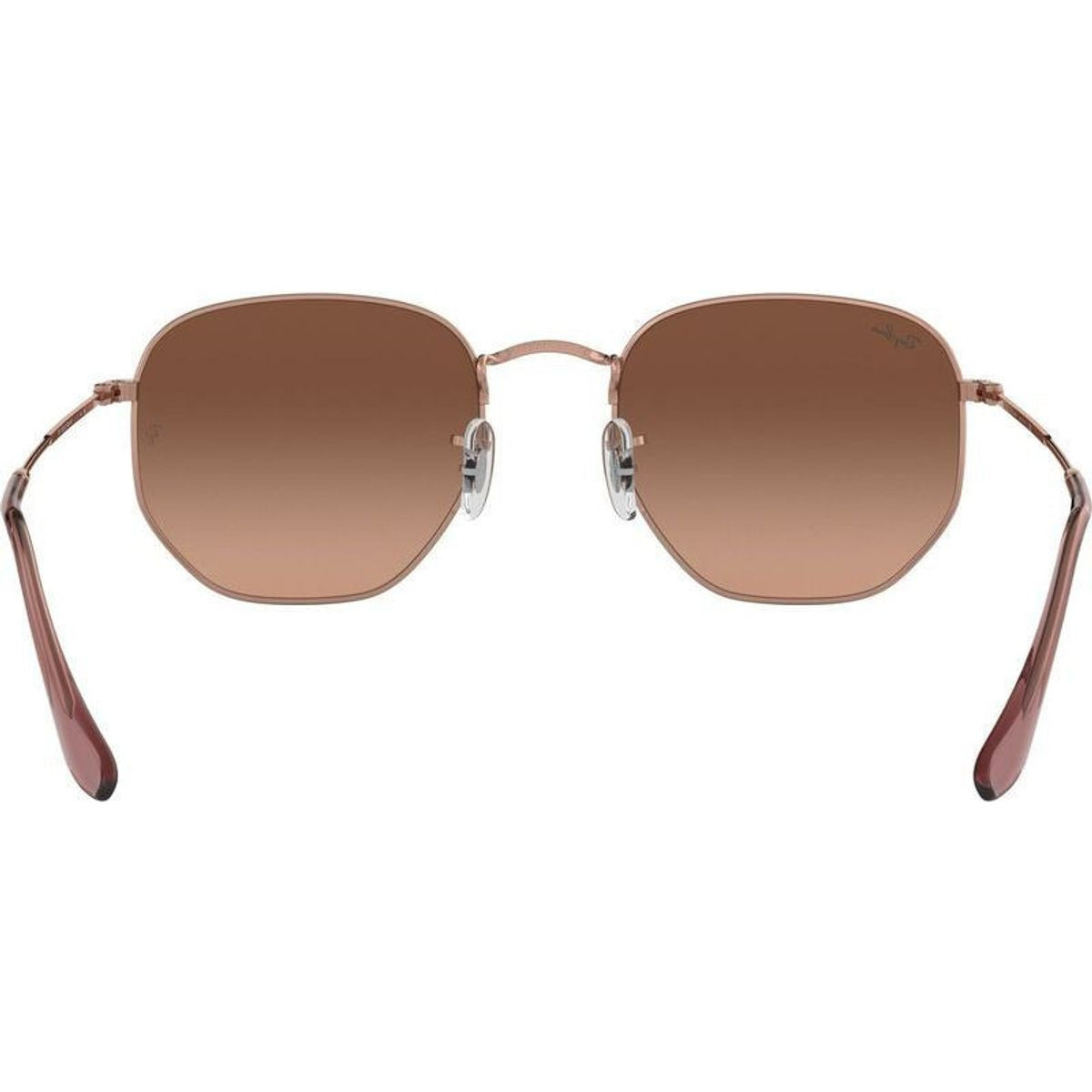 Hexagonal Flat RB3548N, Copper/Brown Gradient Glass Lenses 51 Eye Size