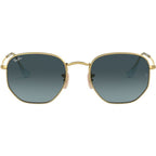 Hexagonal Flat RB3548N, Gold/Blue Gradient Glass Lenses 51 Eye Size