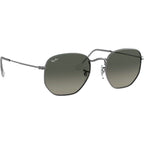 Hexagonal Flat RB3548N, Gunmetal/Dark Grey Glass Gradient Lenses 54 Eye Size
