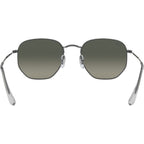 Hexagonal Flat RB3548N, Gunmetal/Dark Grey Glass Gradient Lenses 54 Eye Size