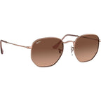 Hexagonal Flat RB3548N, Copper/Brown Gradient Glass Lenses 54 Eye Size