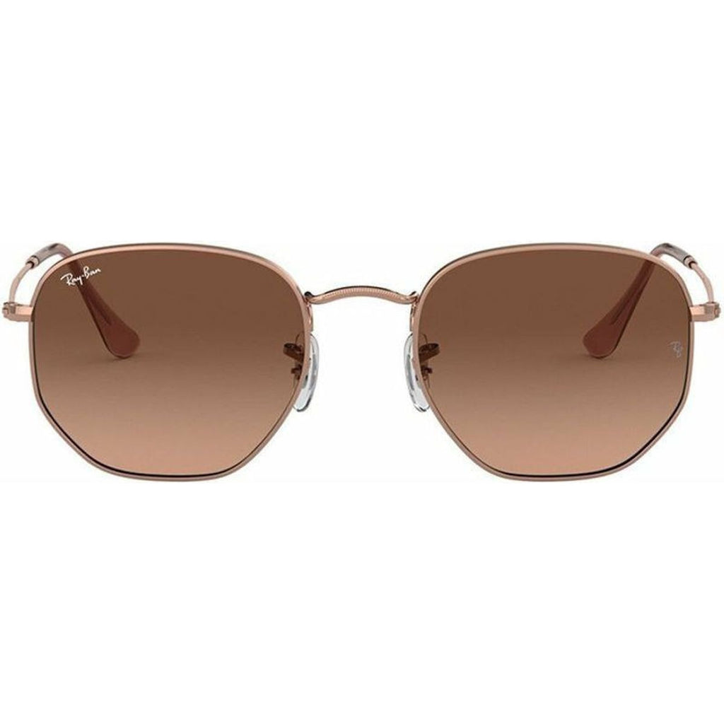 Hexagonal Flat RB3548N, Copper/Brown Gradient Glass Lenses 54 Eye Size