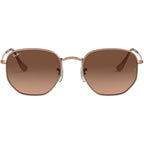 Hexagonal Flat RB3548N, Copper/Brown Gradient Glass Lenses 54 Eye Size