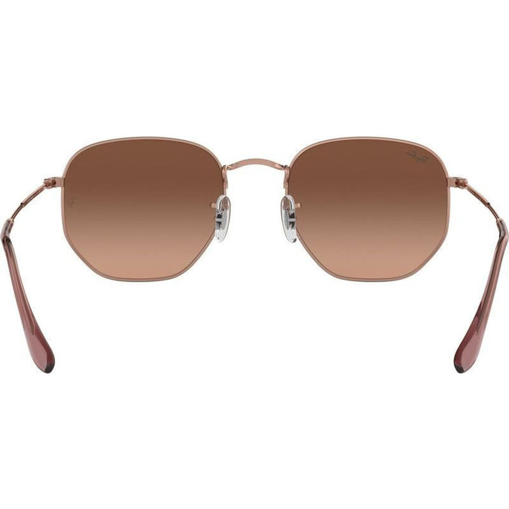 Hexagonal Flat RB3548N, Copper/Brown Gradient Glass Lenses 54 Eye Size