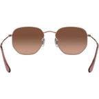 Hexagonal Flat RB3548N, Copper/Brown Gradient Glass Lenses 54 Eye Size