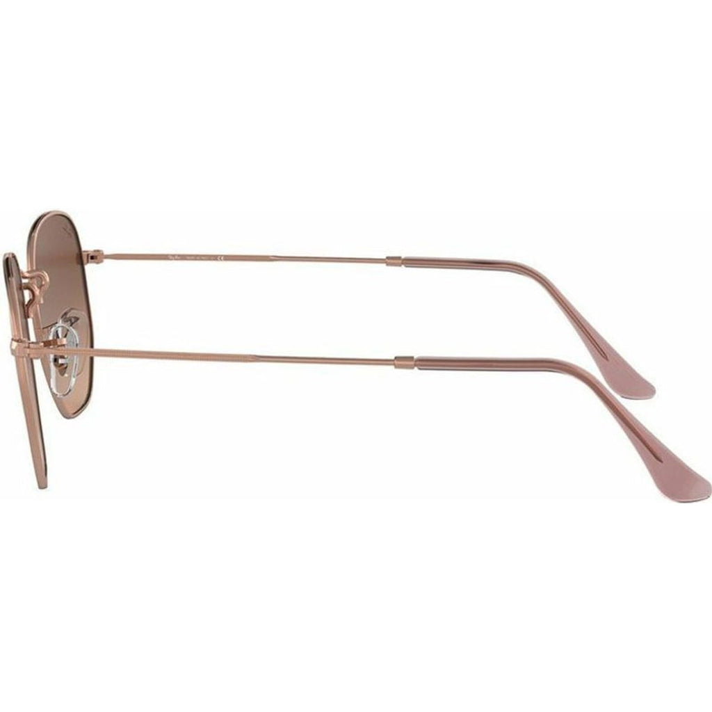 Hexagonal Flat RB3548N, Copper/Brown Gradient Glass Lenses 54 Eye Size