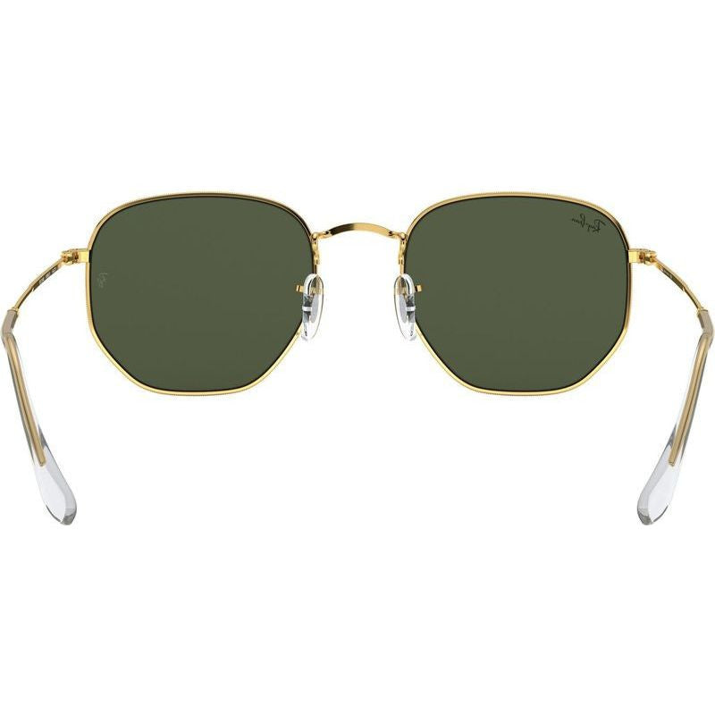 Hexagonal Legend RB3548, Legend Gold/Green Glass Lenses 54 Eye Size