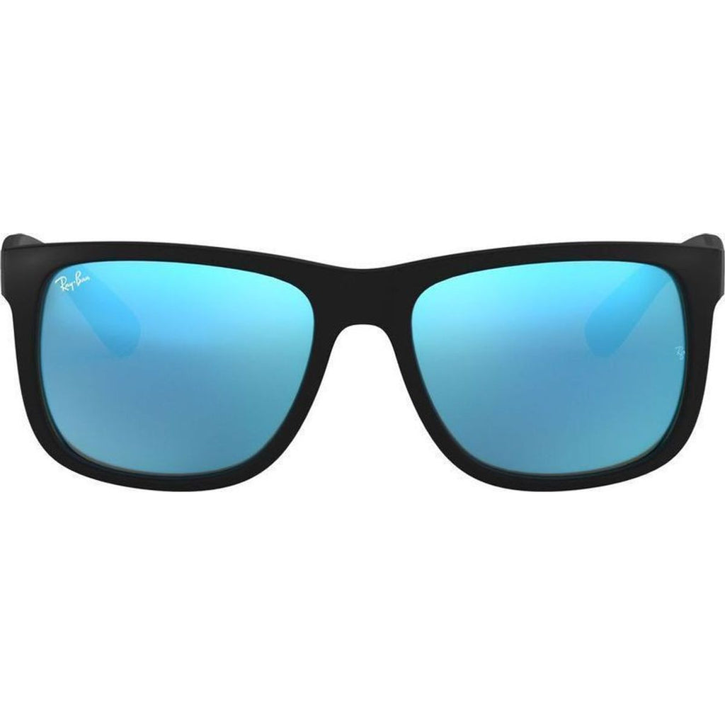 Justin Classic RB4165, Black Rubber/Blue Mirror Lenses 55 Eye Size